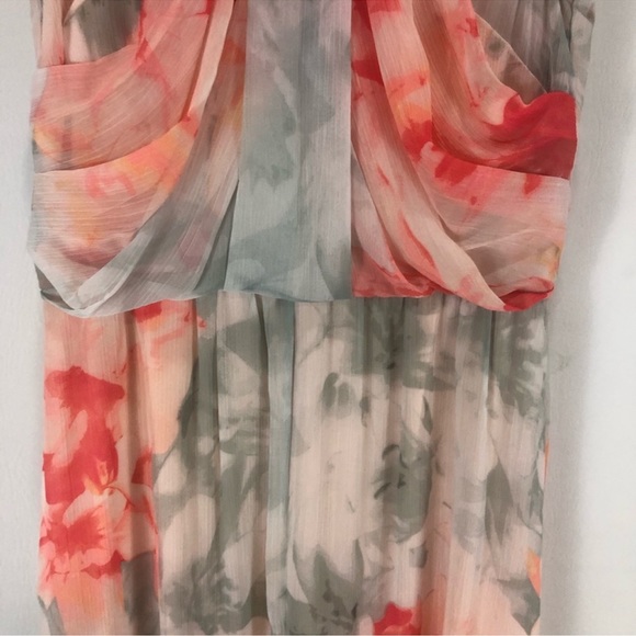 NWOT Vince Camuto floral maxi white gray coral dress 6 - Picture 4 of 9